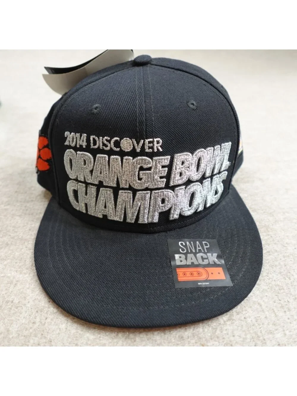 Clemson Tigers Hat Black Embroidered Orange Bowl Champions NEW